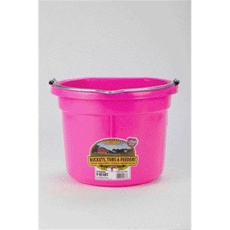 Miller Mfg Miller Mfg Co Inc Flat Back Plastic Bucket- Hot Pink 8 Quart - P8FBHOTPINK 956857